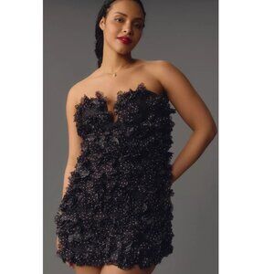 Anthropologie Maeve  3D Floral Polka Dot Mini Dress 12 Retails for $248 Babydoll